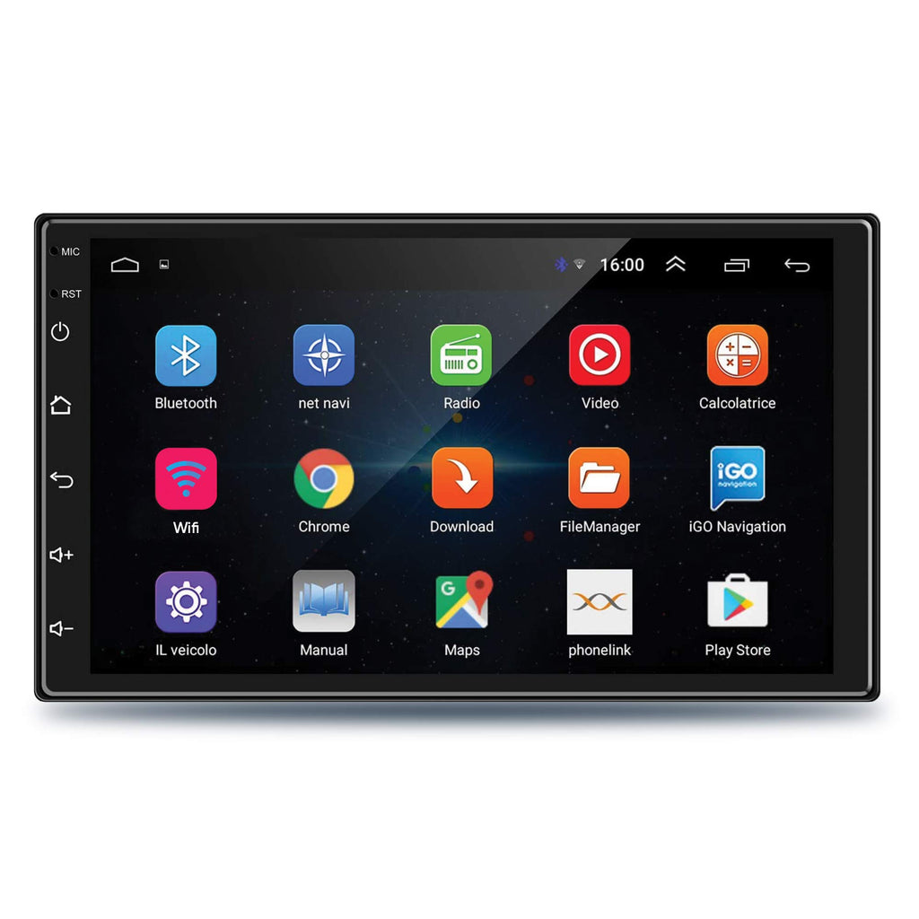 7 Inch Full HD 1080P Touch Screen Android 9.1, Ultra IPS Display, Car Multimedia Player with 1GB RAM/16GB ROM/Bluetooth/WiFi/HiFi Audio