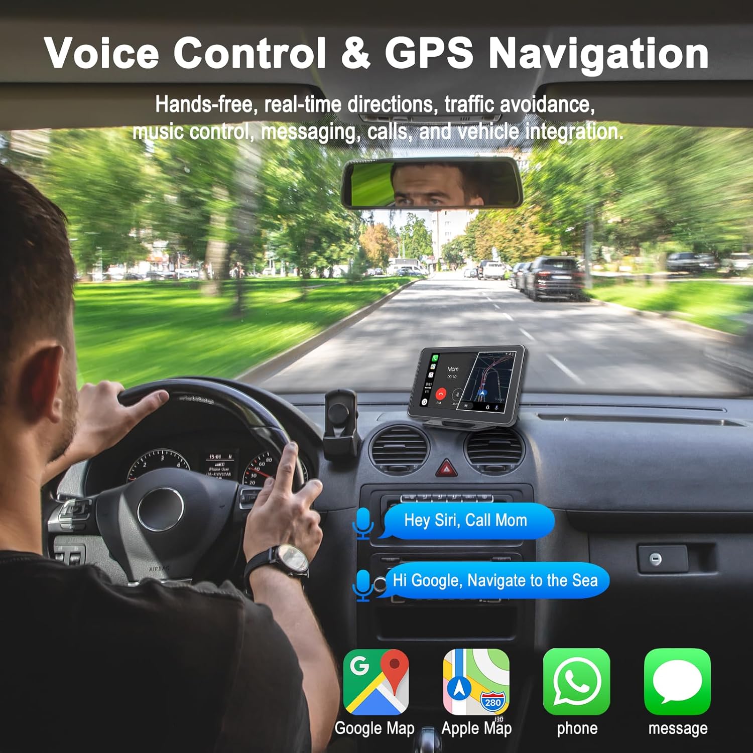 7 Inch Full HD 1080P Touch Screen Android 9.1, Ultra IPS Display, Car Multimedia Player with 1GB RAM/16GB ROM/Bluetooth/WiFi/HiFi Audio