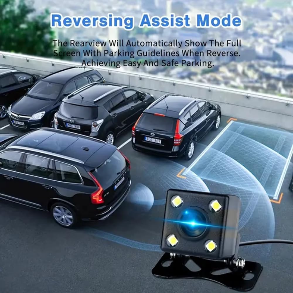 3 Channel Dash Camera, 2K Front + 1080P Rear, GPS, WiFi, Remote Live View, 24H Parking Monitor, G-Sensor