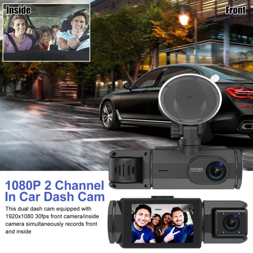 3 Channel Dash Camera, 2K Front + 1080P Rear, GPS, WiFi, Remote Live View, 24H Parking Monitor, G-Sensor